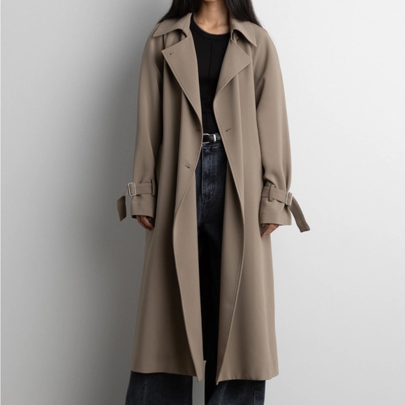 OAK + FORT Trench Coat in Brindle - Picture 1 of 4